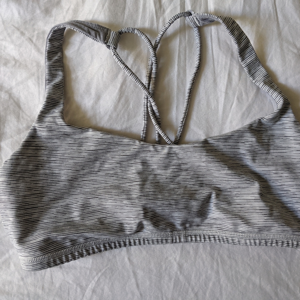 Lululemon gray striped sports bra 8